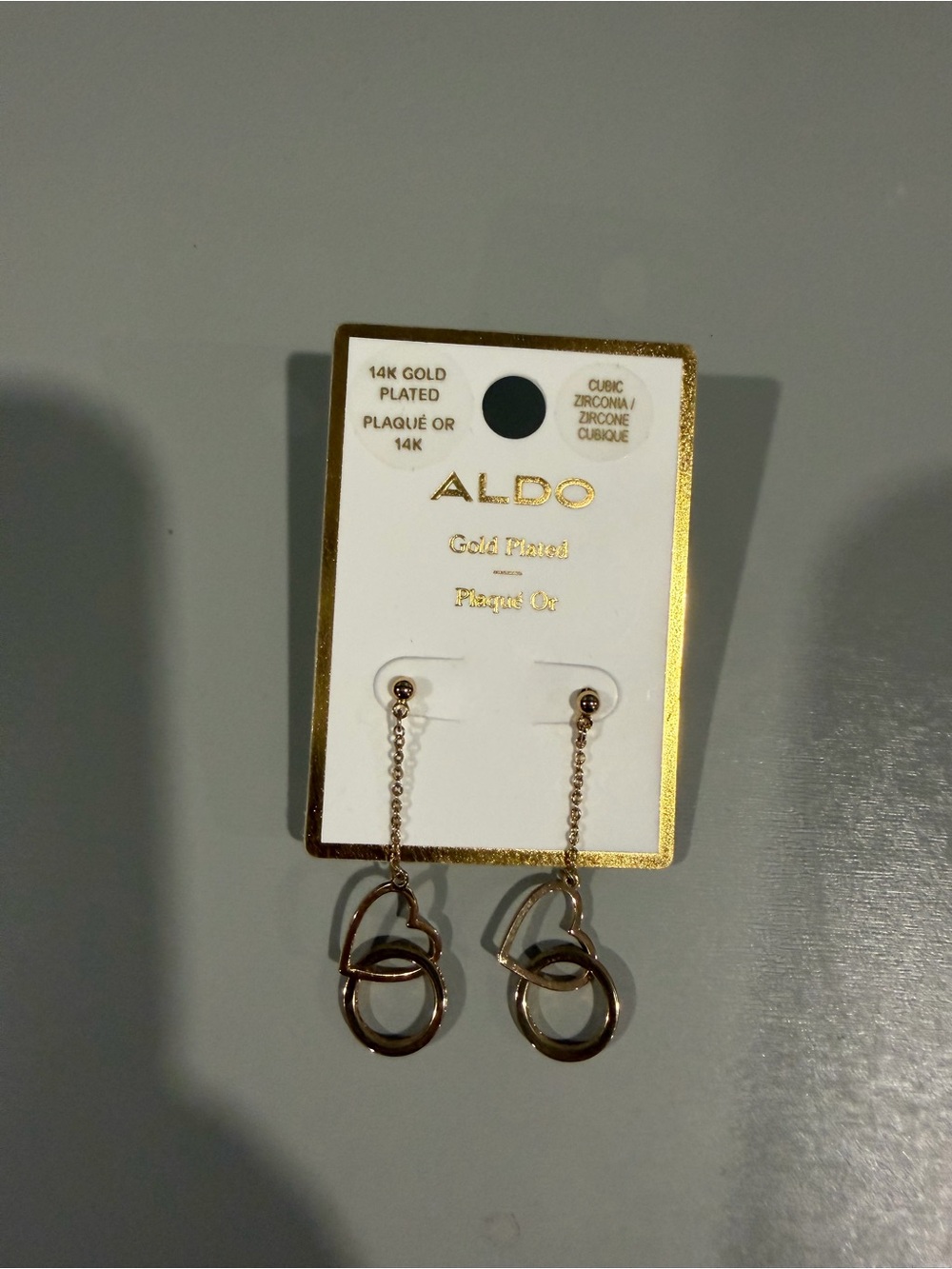 Aldo Rose Gold Linked Hoop Drop Earrings